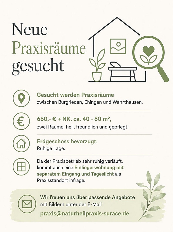 Neue Praxisräume gesucht